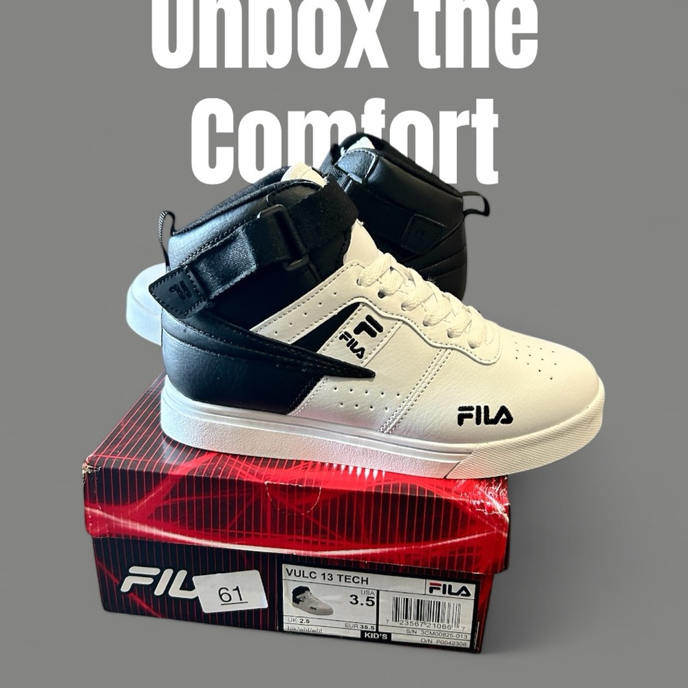 Fila Kids' Black and White Sneakers